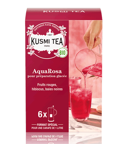 Kusmi Tea Porcovaný ovocný čaj AquaRosa Bio, 6 velkých sáčků 21631A1330