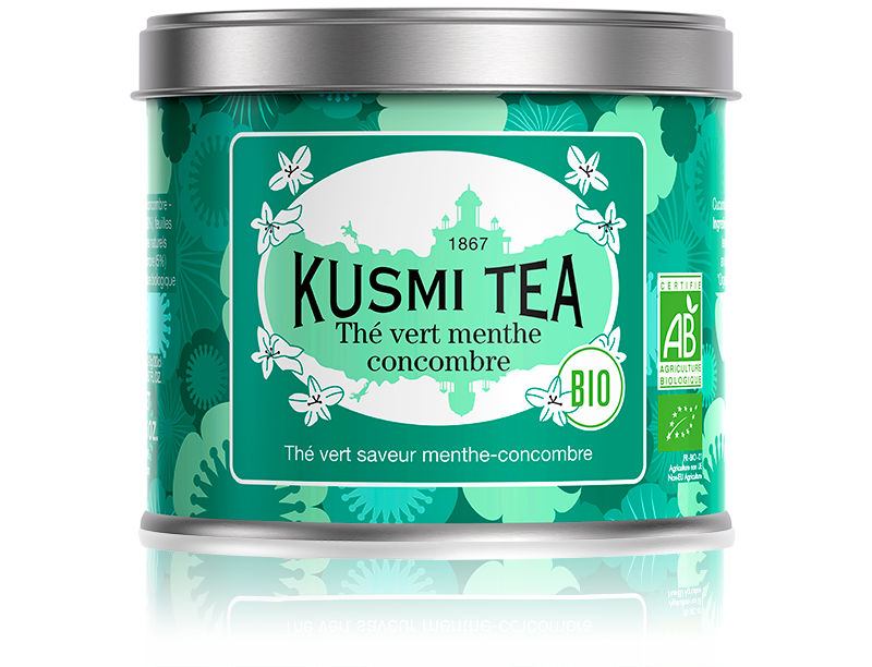 Kusmi Tea Sypaný zelený čaj s okurkou a mátou Bio, kovová dóza 100 g 21105A1070