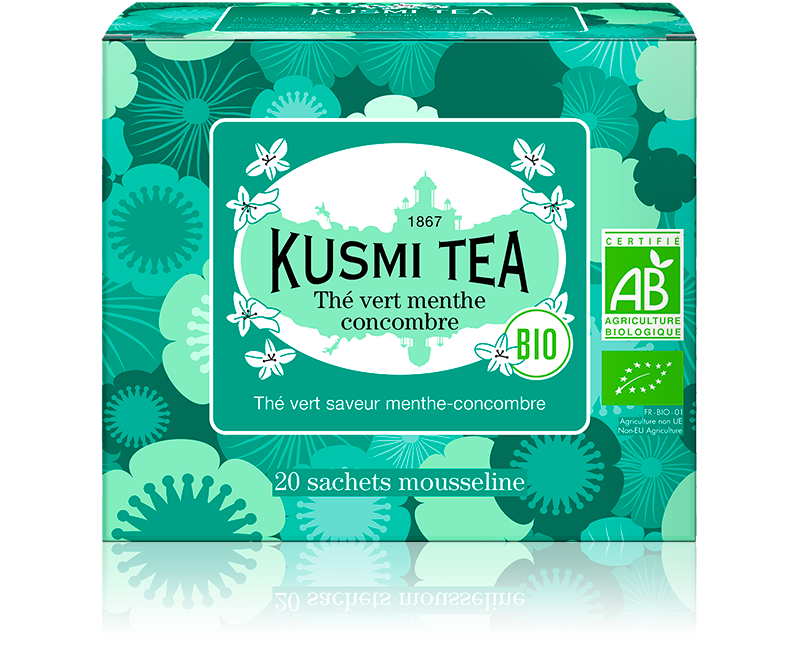 Kusmi Tea Porcovaný zelený čaj s okurkou a mátou Bio, 20 sáčků 21105A1120