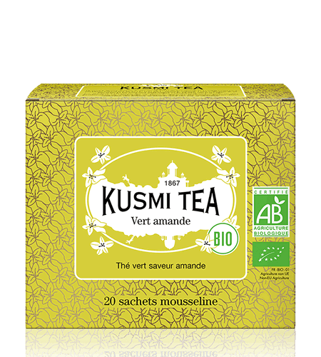 Kusmi Tea Porcovaný zelený čaj Green Almonnd Bio, 20 sáčků 21056A1120