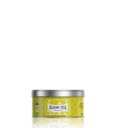 Kusmi Tea Sypaný zelený čaj Green Almonnd Bio, kovová dóza 20 g 21056A1030