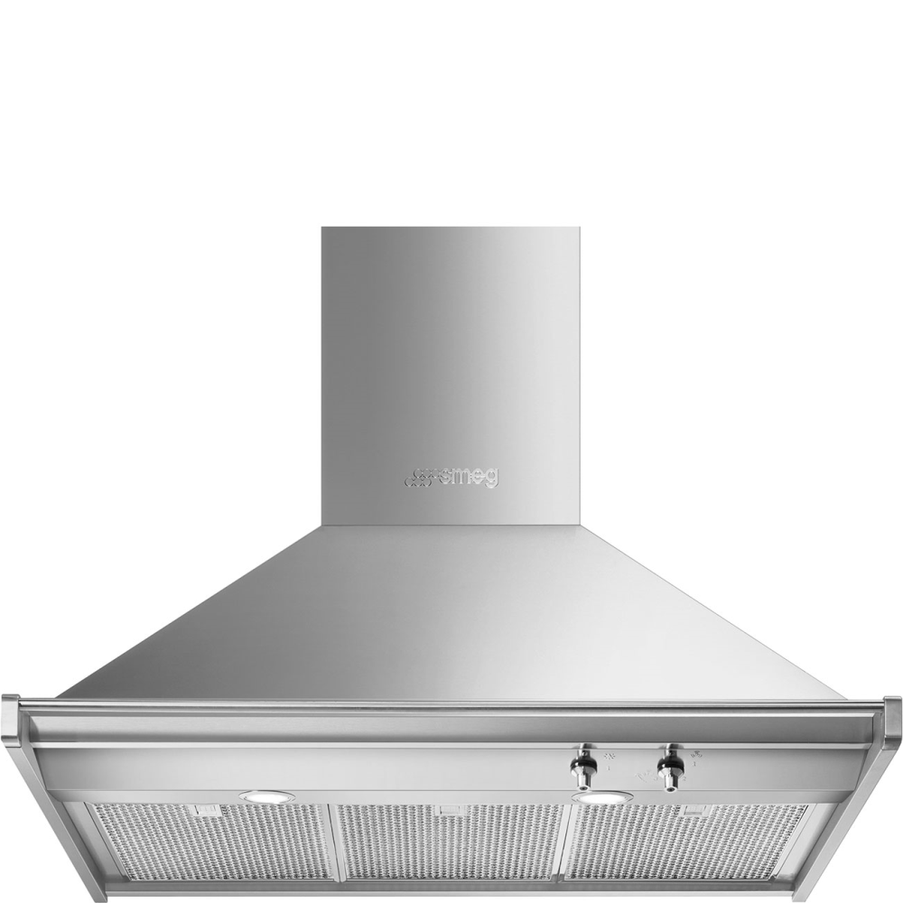 Smeg Nástěnný odsavač par, 90 cm se 3 tukovými filtry, nerezová KD90HXE