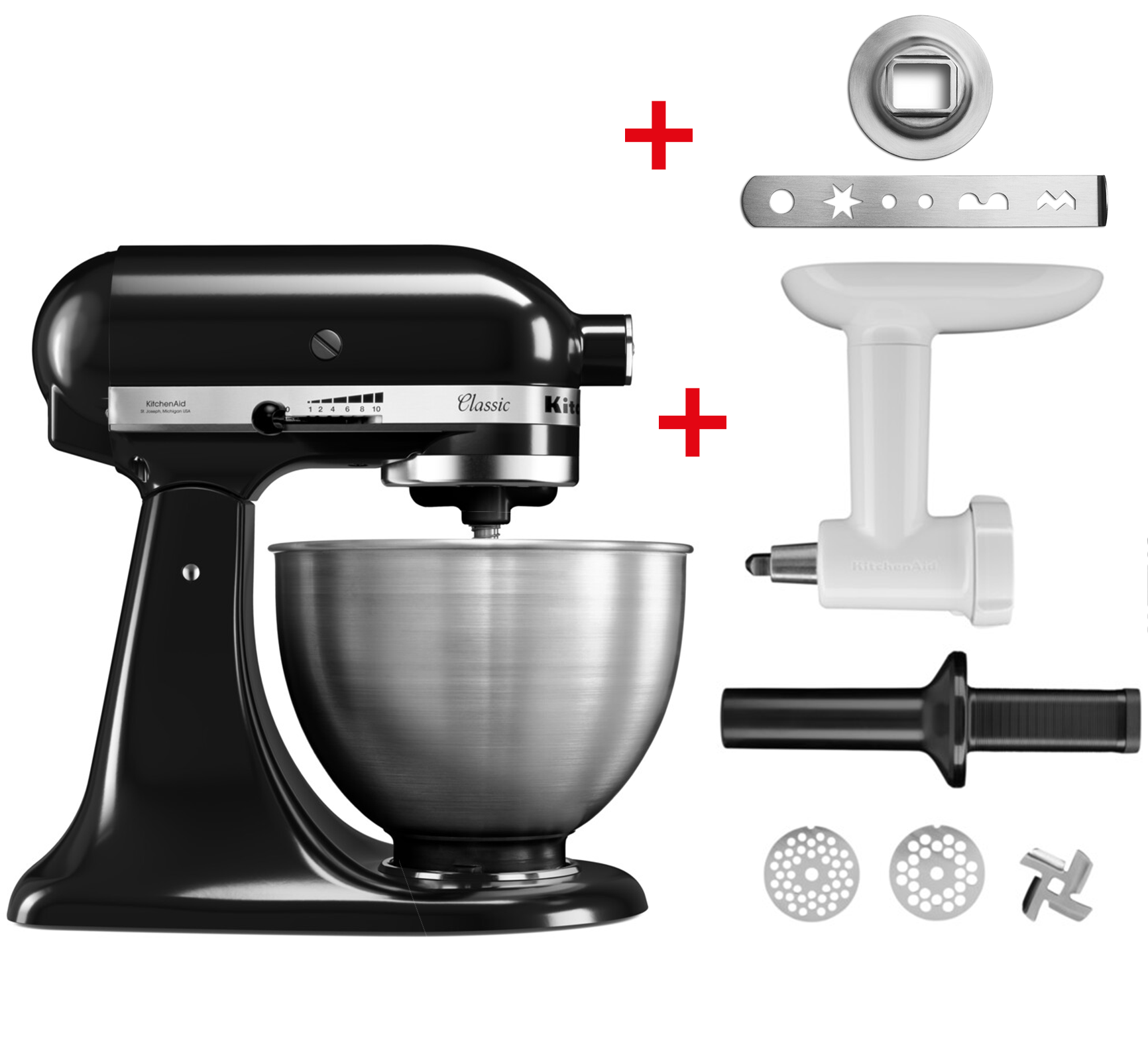 KitchenAid Výhodná sada kuchyňský robot Classic + mlýnek na maso + tvořítko na cukroví BUNDLECLASSICCOOKIEBM