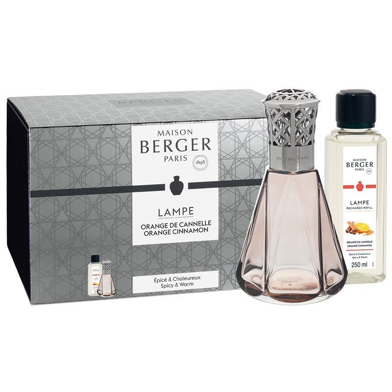 Maison Berger Paris Dárková sada: katalytická lampa Pyramide růžová + Pomeranč skořice, 250 ml 4560