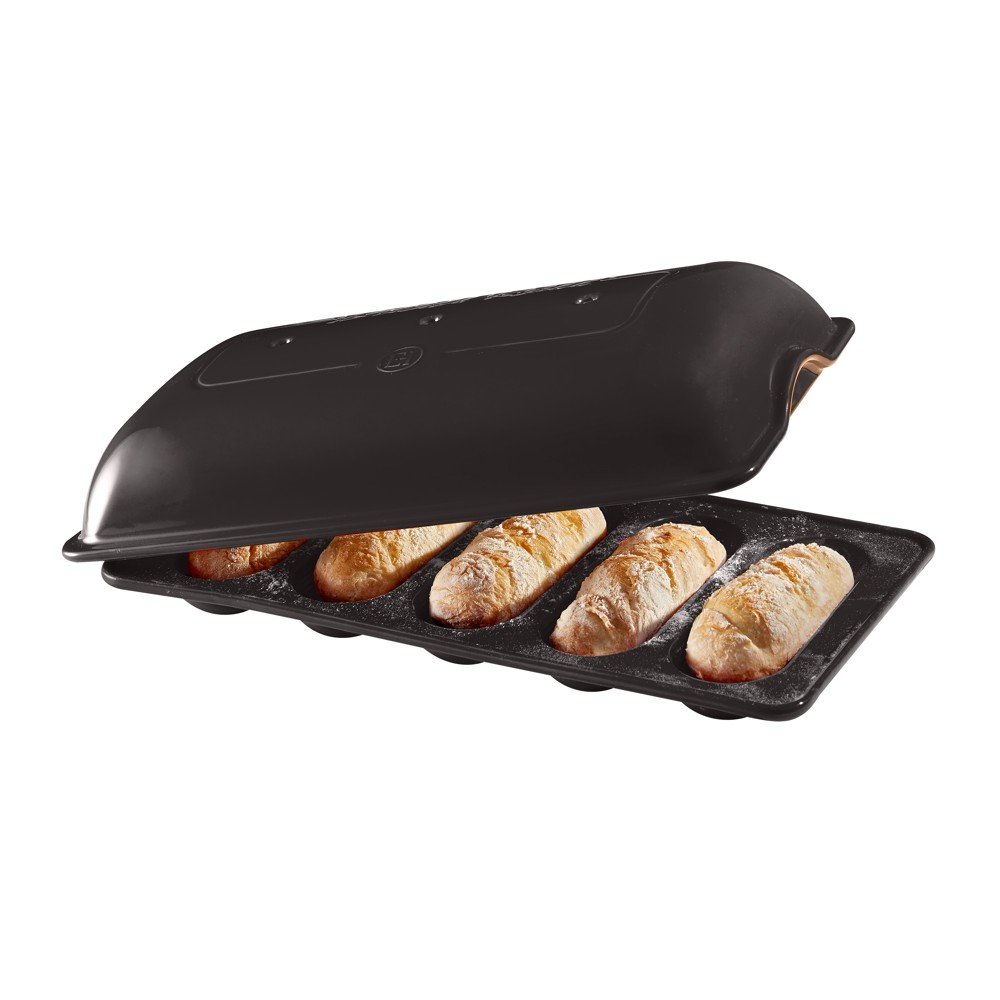 Emile Henry Pečící forma na 5 mini bagetek, 39 x 23 cm, pepřová 795519