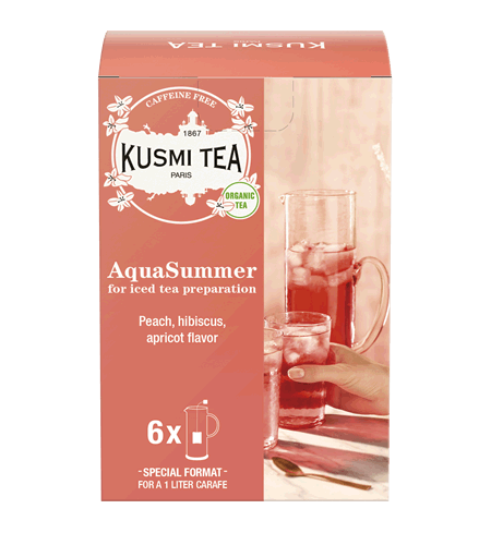 Kusmi Tea Porcovaný ovocný čaj AquaSummer Bio, 6 velkých sáčků 21673A1330