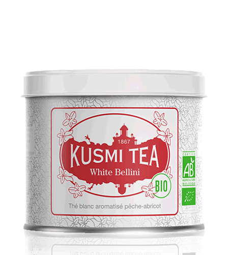 Kusmi Tea Sypaný bílý čaj White Bellini Bio, kovová dóza 90 g 21700A1070