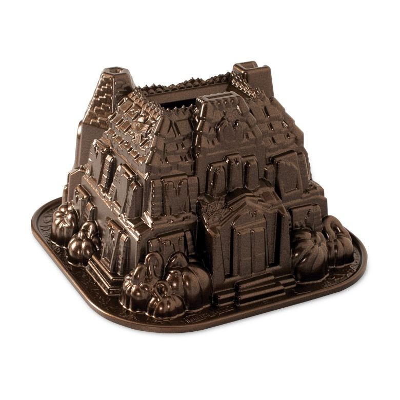 Nordic Ware Forma na bábovku Strašidelný zámek, bronzová 2,4 l 92648