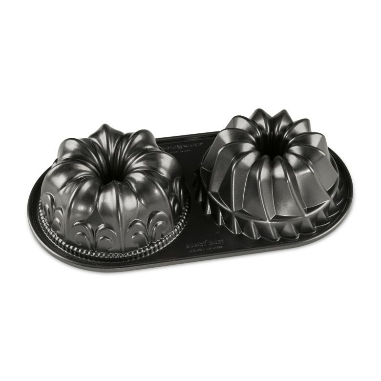 Nordic Ware Forma na 2 mini bábovky Duet mix, grafitová, 1,2 l 84024