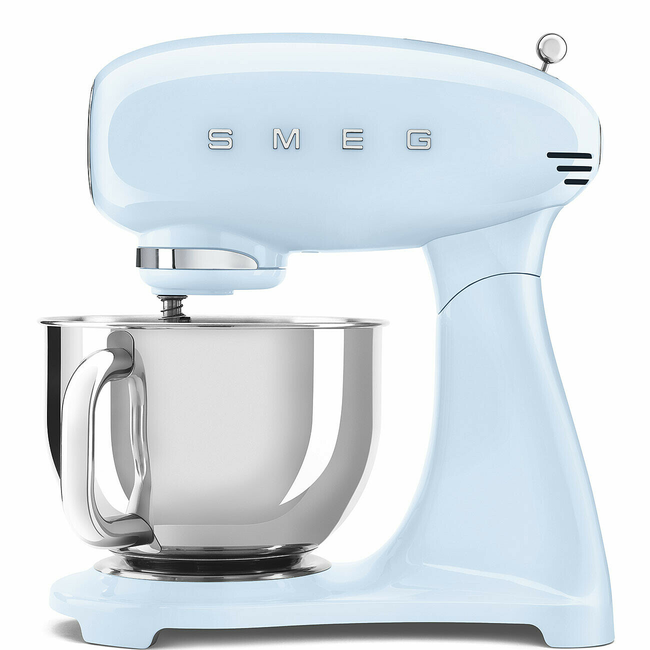 Smeg 50's Retro Style kuchyňský robot s nerezovou miskou 4,8 l pastelově modrý SMF03PBEU