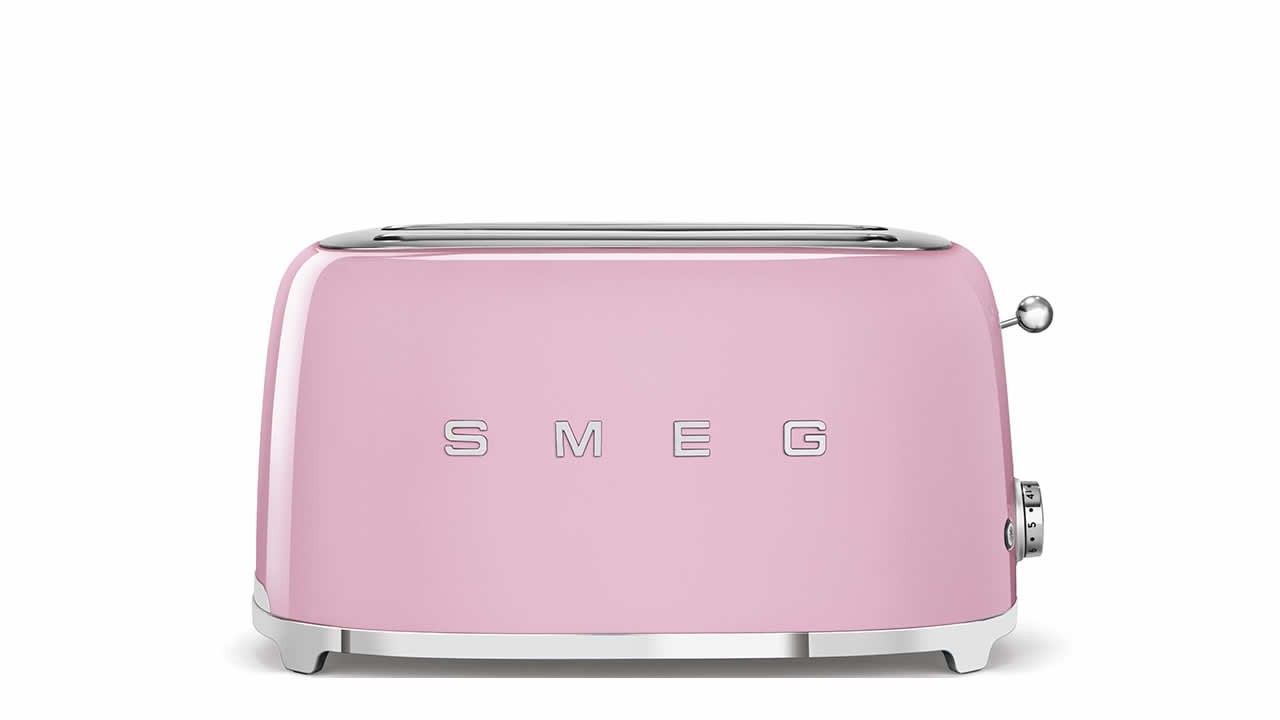 Smeg Toustovač 50´s Retro Style, 4x2, růžový TSF02PKEU