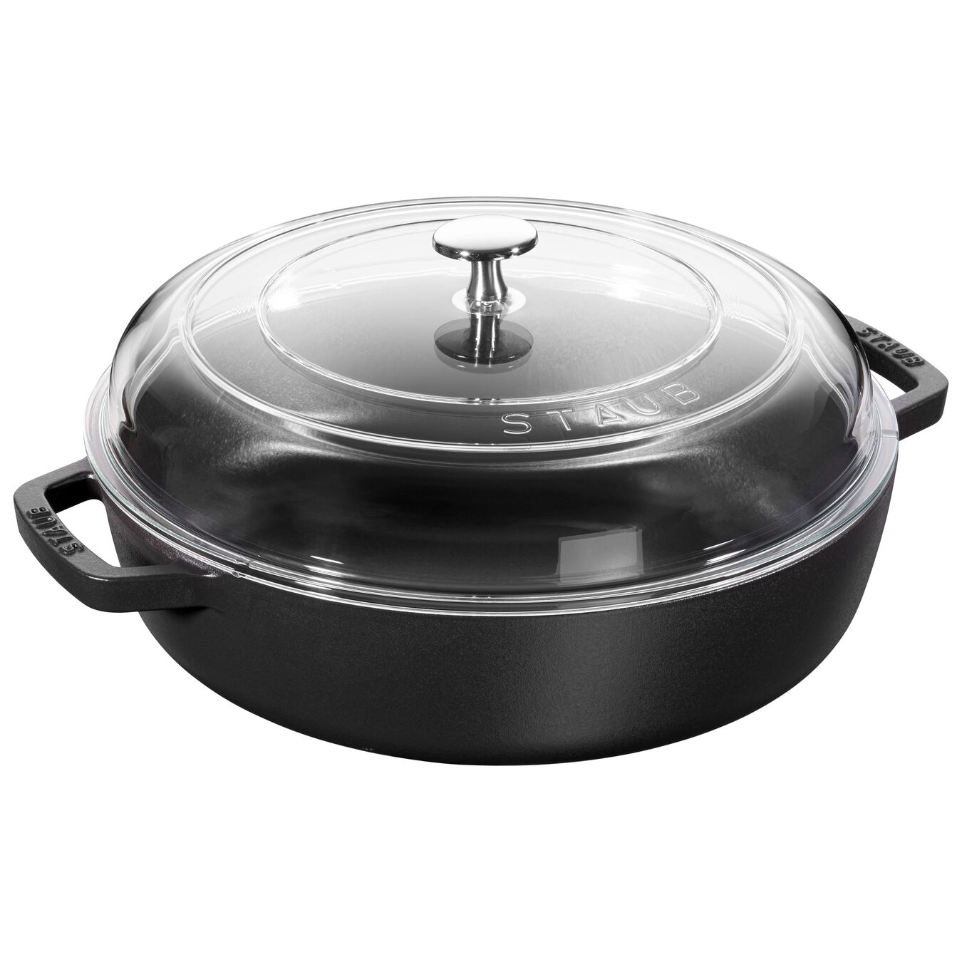 Staub Litinový kastrol se skleněnou poklicí Braiser, 28 cm, černý 12722823