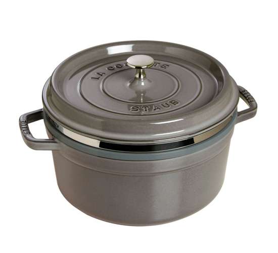 Staub Litinový hrnec s poklicí a napařovací vložkou Cocotte, grafitově šedá, 26 cm 1133818