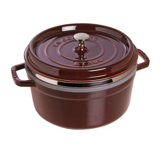 Staub Litinový hrnec s poklicí a napařovací vložkou Cocotte, grenadina, 26 cm 1133887