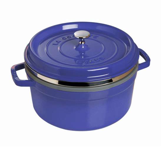 Staub Litinový hrnec s poklicí a napařovací vložkou Cocotte, tmavě modrá, 26 cm 1133891