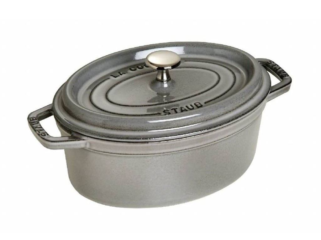 Staub Oválný litinový hrnec s poklicí Cocotte, grafitově šedá, 27 cm / 3,2 l 1102718
