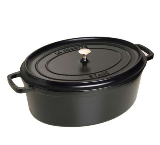 Staub Oválný litinový hrnec s poklicí Cocotte, černá, 29 cm / 4,2 l 1102925