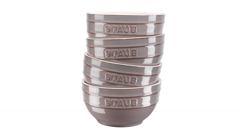Staub Sada 4 keramických misek, Ø 14 cm, antická šedá 40508-148
