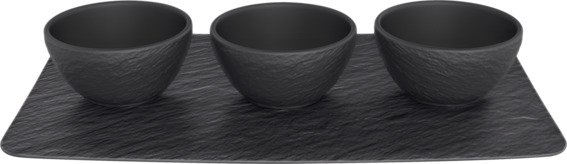 Villeroy & Boch Manufacture Rock sada misek na dip s podnosem 10-4239-9023