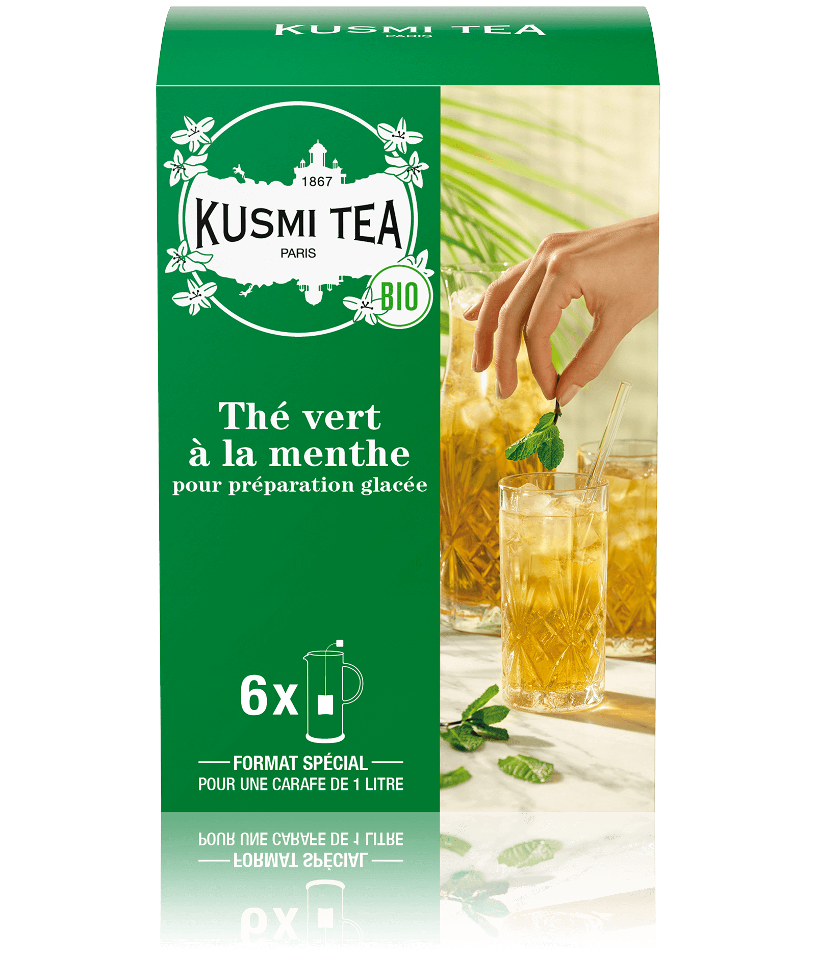 Kusmi Tea Porcovaný zelený čaj s mátou, 6 velkých sáčků 21651A1330