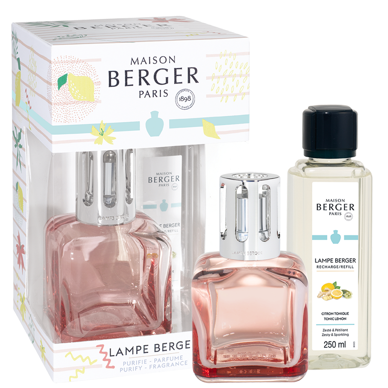 Maison Berger Paris Dárková sada: katalytická lampa Glacon růžová + Citronový tonik, 250 ml 4749