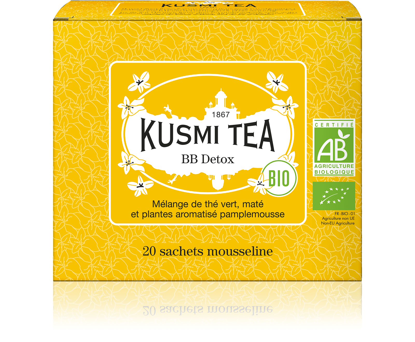 Kusmi Tea Porcovaný zelený čaj BB Detox Bio, 20 sáčků 21721A1120