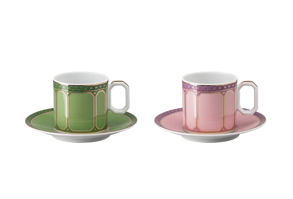 Rosenthal Sada espresso šálek s podšálkem Swarovski Signum Fern+Rose, 4 ks 10570-426353-29191