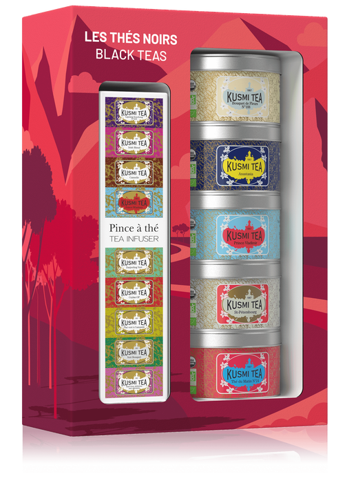 Kusmi Tea Dárkový set Black teas s čajovým sítkem 21186A1150