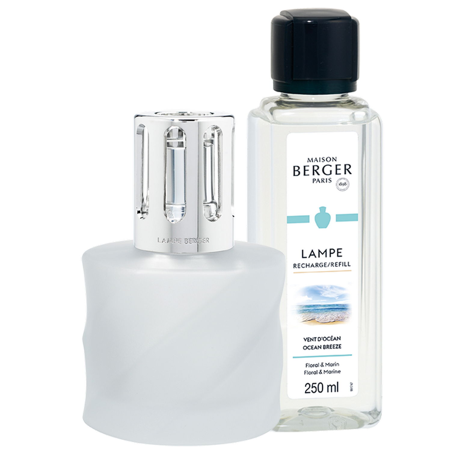 Maison Berger Paris Katalytická lampa Spirale frosted, bílá + náplň Vůně oceánu, 250 ml 4779