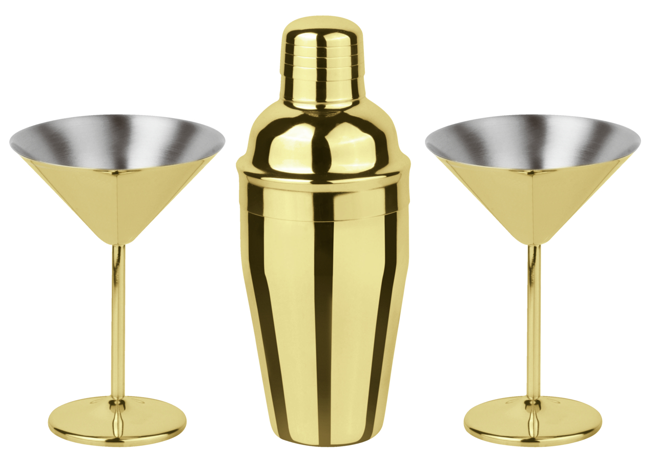 Sambonet Set na přípravu koktejlů Martini, 3ks, zlatá 41494-G3
