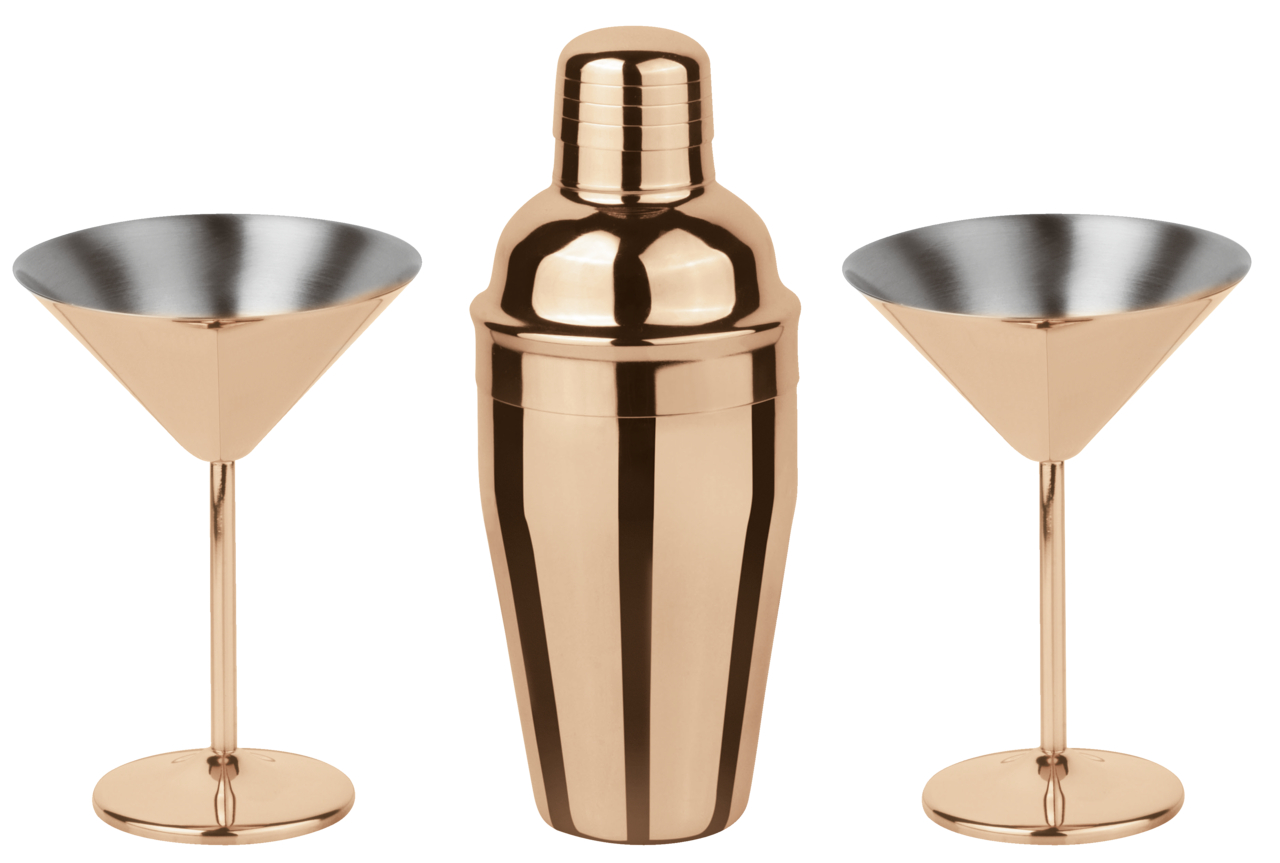 Sambonet Set na přípravu koktejlů Martini, 3ks, měděná 41494-C3