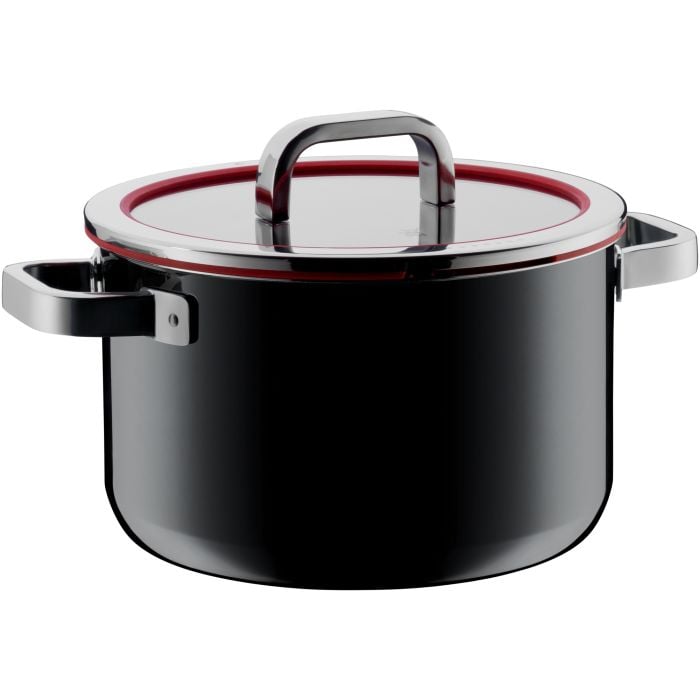 WMF Hrnec na polévku s poklicí Fusiontec Functional, Ø 24 cm, černý 517345290