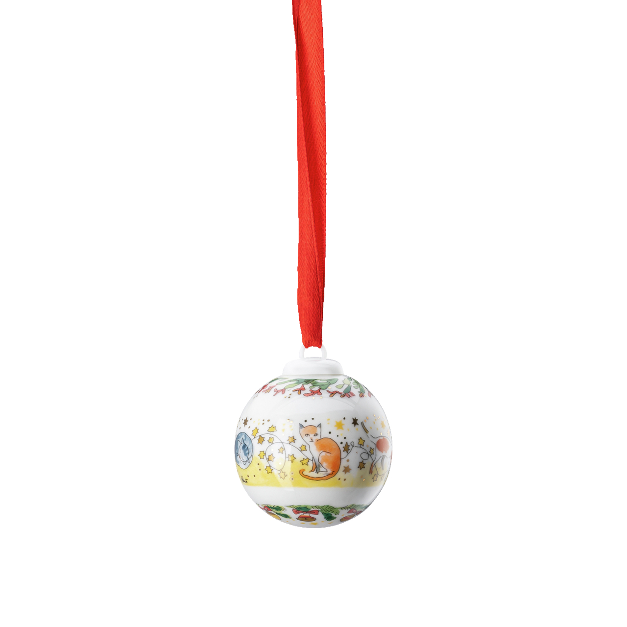 Rosenthal Porcelánová mini koule, motiv Kočky, Vánoční světýlka, Ø 4,5 cm 02252-727478-27939