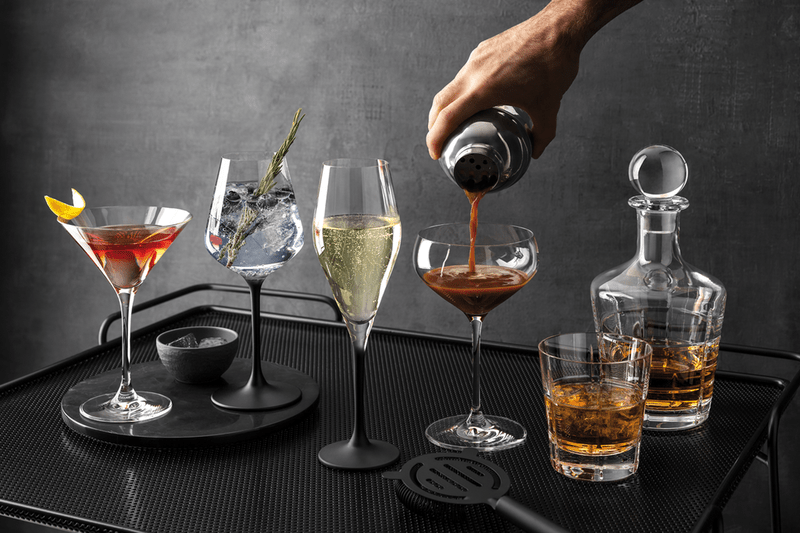 Villeroy & Boch Ardmore Club sklenice na whisky s karafou, sklenice na Martini, na bílé víno, šampaňské