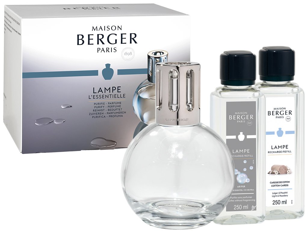 Maison Berger Paris Darčekové balenie: katalytická lampa Essential Round + Bavlnená starostlivosť, 250 ml 4691