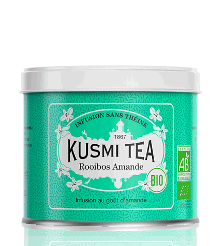 Kusmi Tea Sypaný bylinný čaj Mandlový Rooibos Bio, kovová dóza 100 g 21665A1070