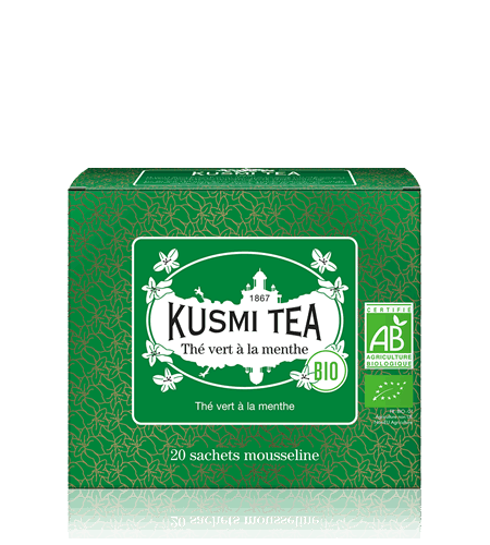 Kusmi Tea Porciovaný zelený čaj Spearmint green tea Bio, 20 vrecúšok 21651A1120