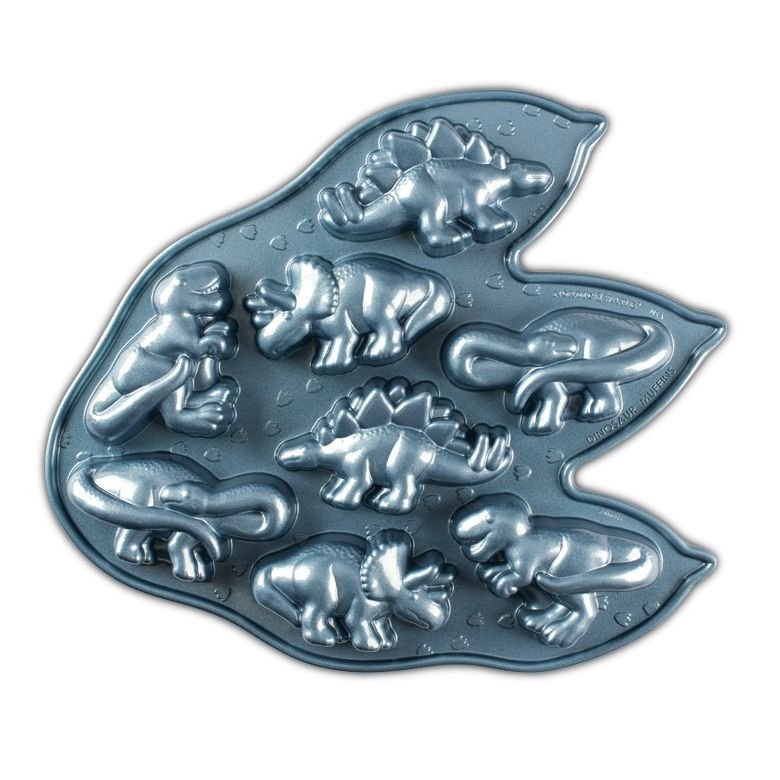 Nordic Ware Dinosaurus, plát s 8 formičkami jašterov, modrý, 0,7 l 80824
