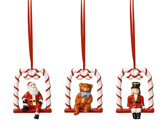 Villeroy & Boch Nostalgic Ornaments vianočná závesná dekorácia, hojdačky z cukrových lízaniek, 3 ks 14-8331-6691