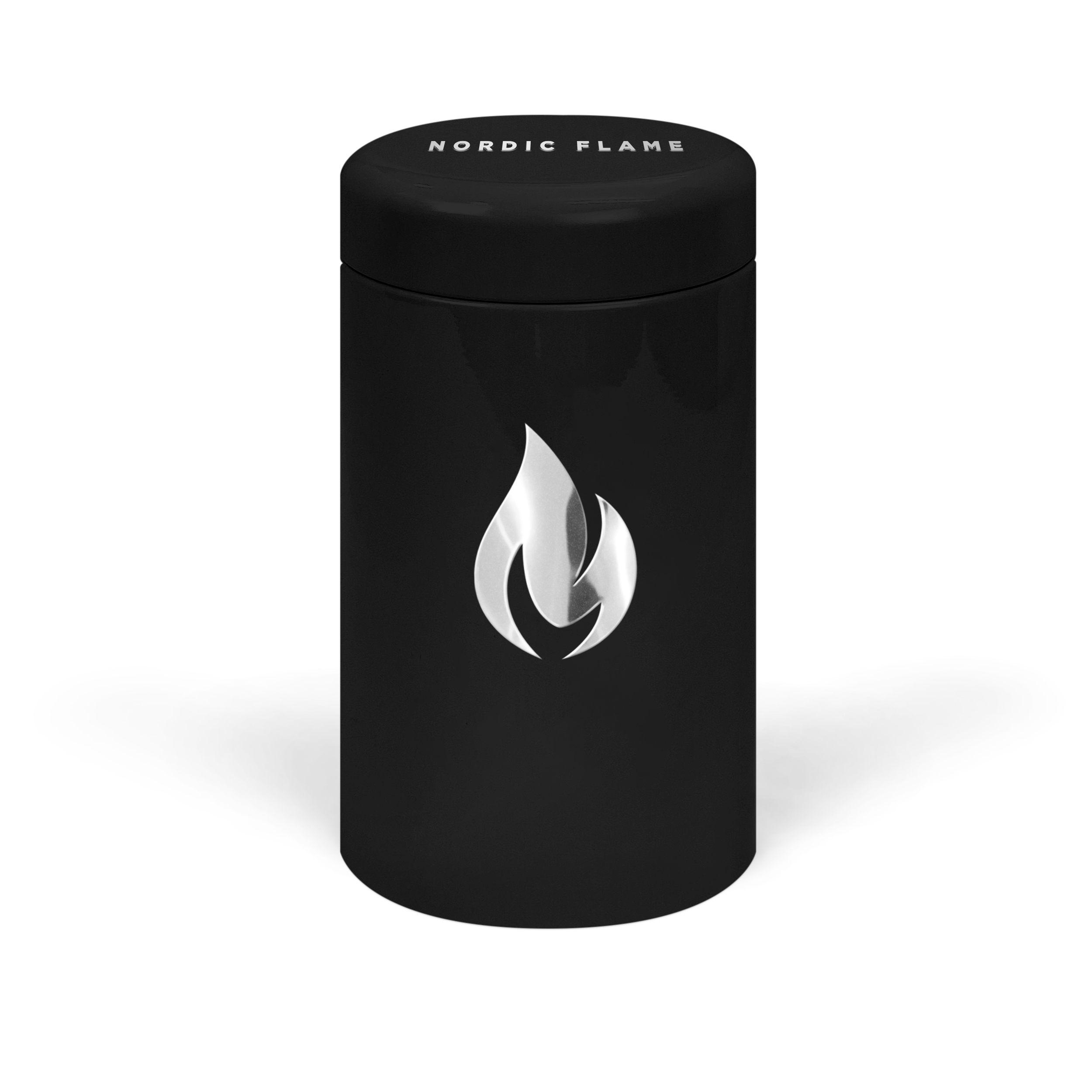 Nordic Flame Okrúhla kovová dóza na zápalky, čierna N921