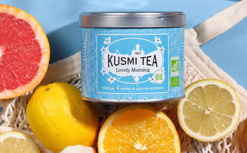 Sypaný bylinný čaj v plechovke Kusmi Tea Lovely Morning BIO